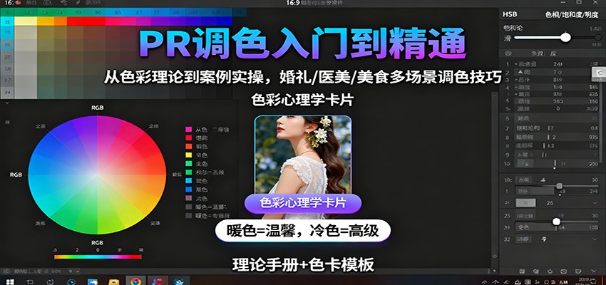 PR调色入门到精通：从色彩理论到案例实操，婚礼/医美/美食多场景调色技巧 - 来及网络