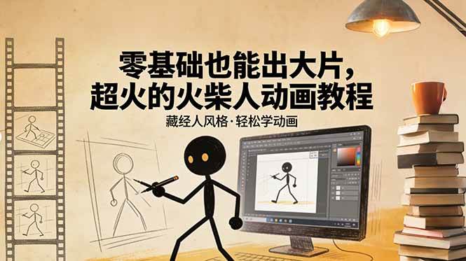 （17464期）零基础也能出大片，超火的火柴人动画教程（藏经人风格） - 来及网络