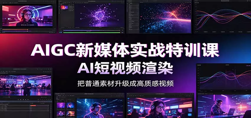 AIGC新媒体实战特训课：工具入门实操，AI短视频渲染，数字人商业视频制作 - 来及网络