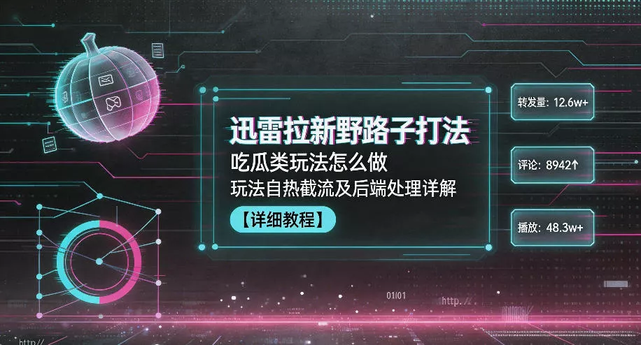 迅雷拉新野路子打法，吃瓜类玩法怎么做，玩法自热截流及后端处理详解 - 来及网络