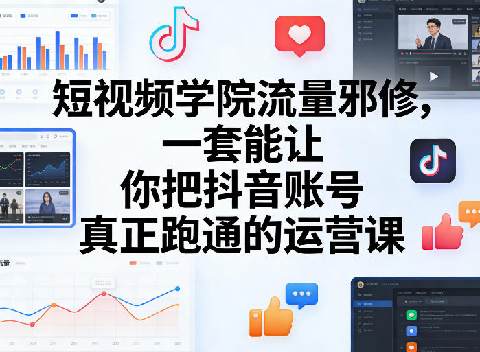 短视频学院流量邪修，一套能让你把抖音账号真正跑通的运营课 - 来及网络