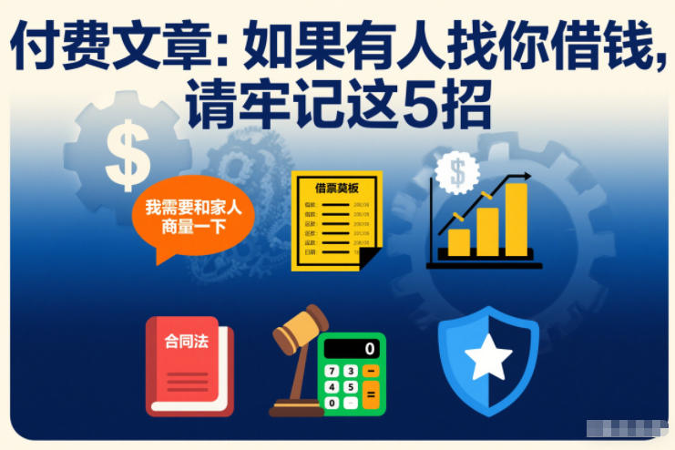 付费文章：如果有人找你借钱，请牢记这5招 - 来及网络