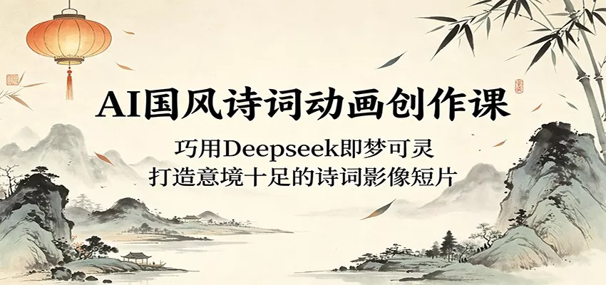 AI国风诗词动画创作课：巧用Deepseek即梦可灵，打造意境十足的诗词影像短片 - 来及网络