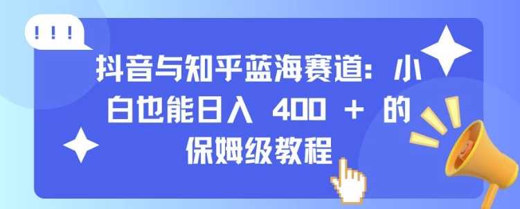 抖音与知乎蓝海赛道：小白也能日入 4张 的保姆级教程 - 来及网络