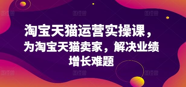 淘宝天猫运营实操课，为淘宝天猫卖家，解决业绩增长难题 - 来及网络