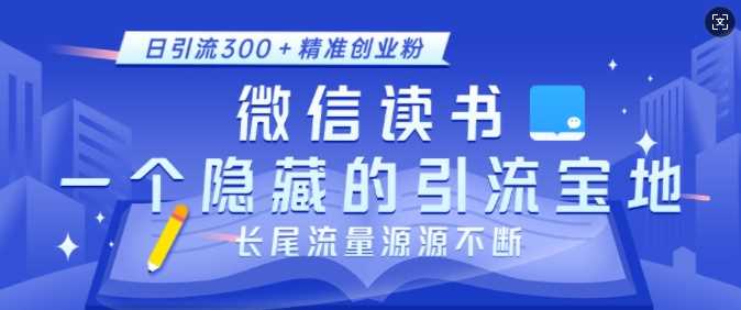 微信读书，一个隐藏的引流宝地，不为人知的小众打法，日引流300+精准创业粉，长尾流量源源不断 - 来及网络