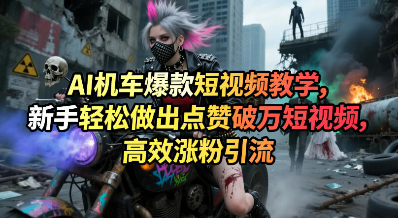AI机车爆款短视频教学，新手轻松做出点赞破万短视频，高效涨粉引流 - 来及网络