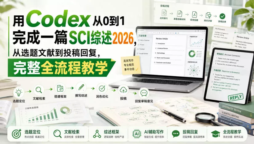 用Codex从0到1完成一篇SCI综述2026，从选题文献到投稿回复，完整全流程教学 - 来及网络