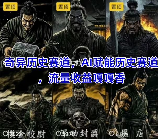 抖音奇异历史赛道，AI赋能历史赛道，流量收益嘎嘎香，狂撸伙伴计划 - 来及网络