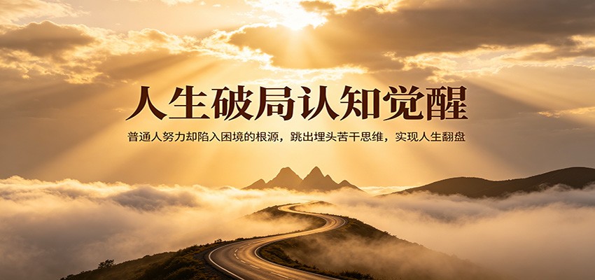 人生破局认知觉醒，普通人努力却陷入困境的根源，跳出埋头苦干思维，实现人生翻盘 - 来及网络
