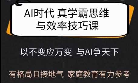 Ai时代真学霸思维与学习方法课，有格局且接地气，家庭教育有力参考 - 来及网络