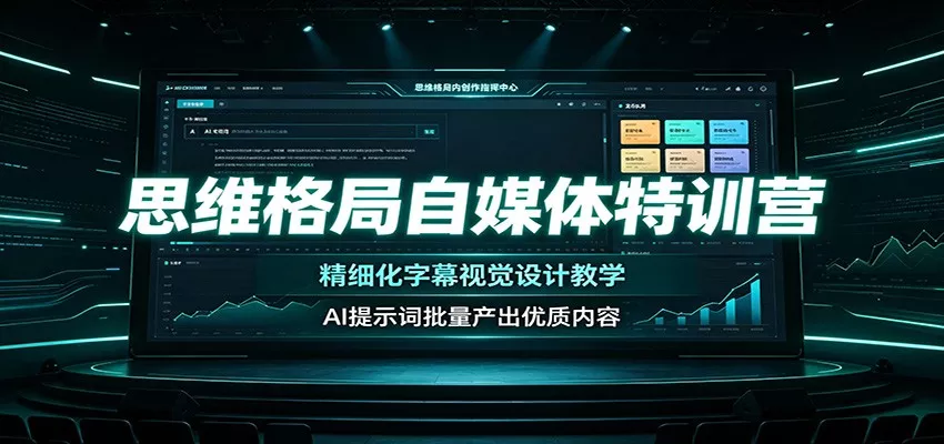 思维格局自媒体特训营：精细化字幕视觉设计教学，AI提示词批量产出优质内容 - 来及网络