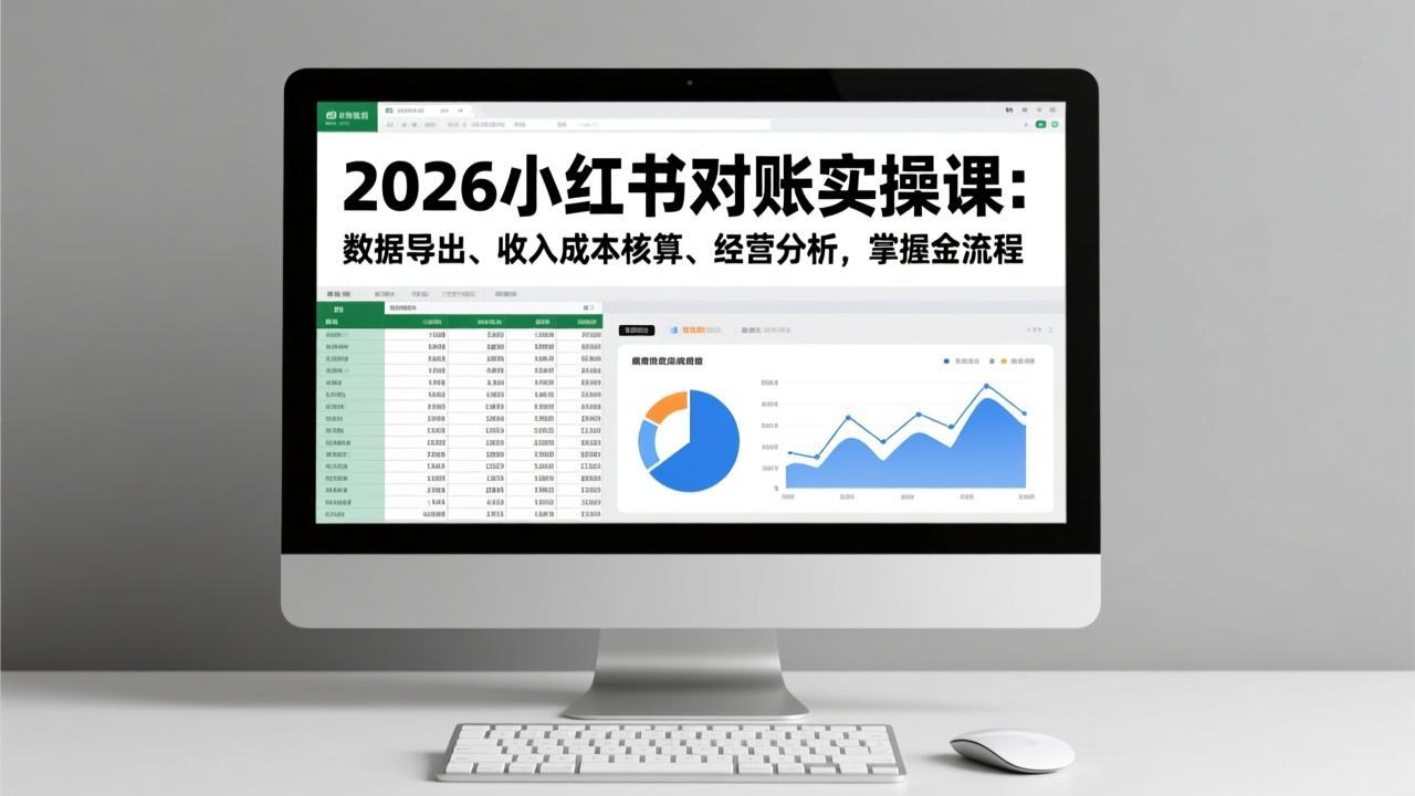 2026小红书对账实操课：数据导出、收入成本核算、经营分析，掌握全流程 - 来及网络