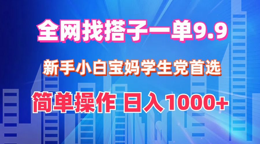 （12295期）全网找搭子1单9.9 新手小白宝妈学生党首选 简单操作 日入1000+ - 来及网络
