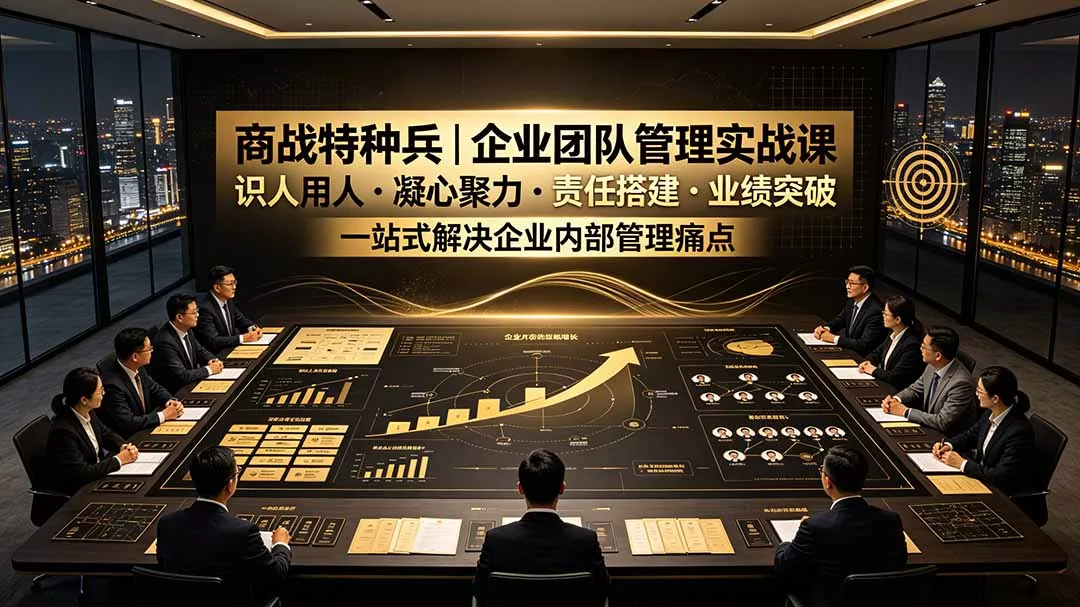商战特种兵｜企业团队管理实战课：识人用人｜凝心聚力｜责任搭建｜业绩突破，一站式解决企业内部管理痛点 - 来及网络