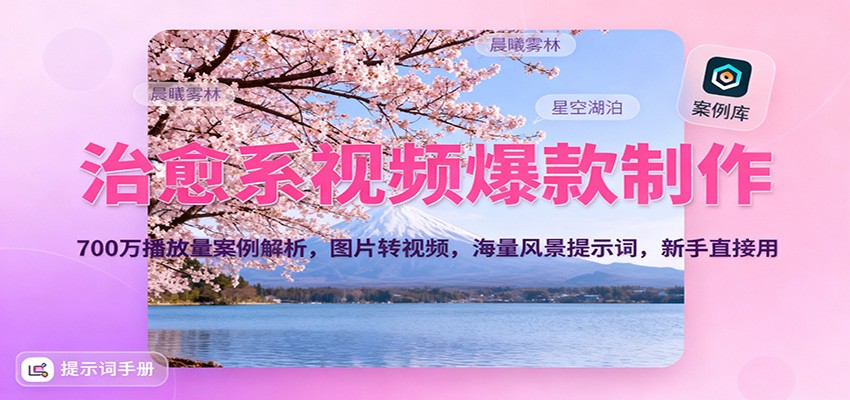 治愈系视频爆款制作，700万播放量案例解析，图片转视频，海量风景提示词，新手直接用 - 来及网络