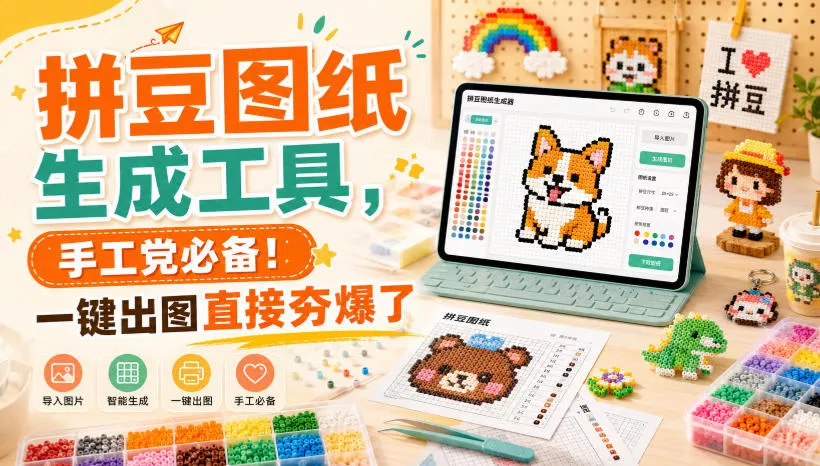拼豆图纸生成工具，手工党必备！一键出图直接夯爆了 - 来及网络