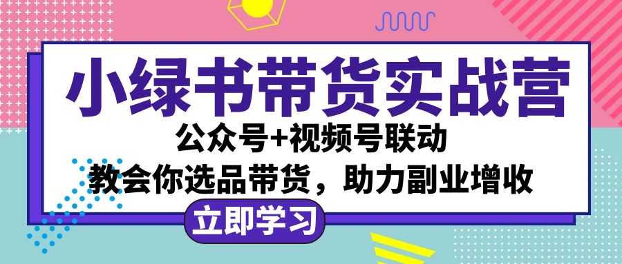 （12848期）小绿书AI带货实战营：公众号+视频号联动，教会你选品带货，助力副业增收 - 来及网络