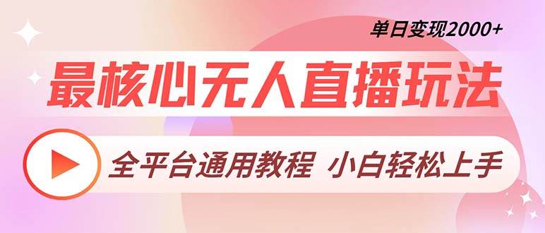（13221期）最核心无人直播玩法，全平台通用教程，单日变现2000+ - 来及网络