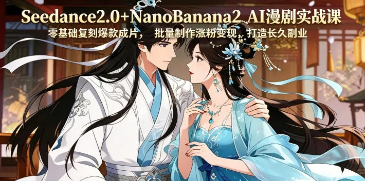 Seedance2.0+NanoBanana2 AI漫剧实战课，零基础复刻爆款成片涨粉变现，打造长久副业收益 - 来及网络