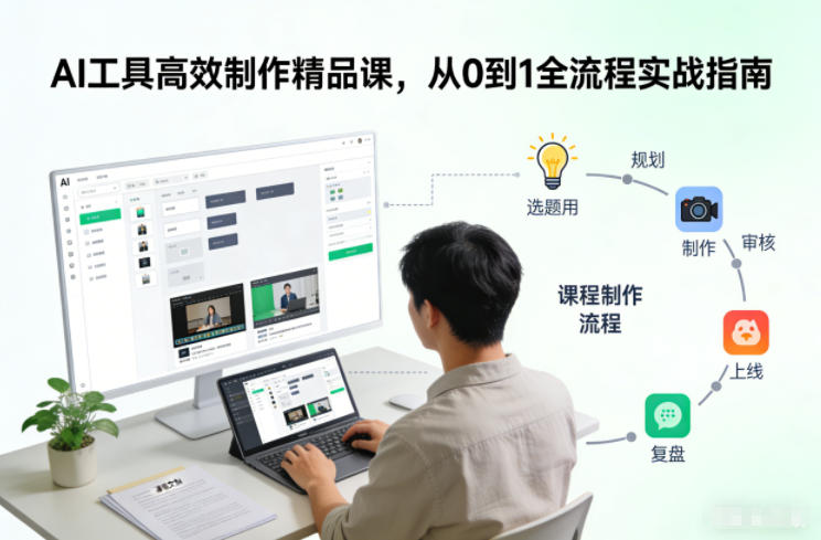 AI工具高效制作精品课，从0到1全流程实战指南 - 来及网络