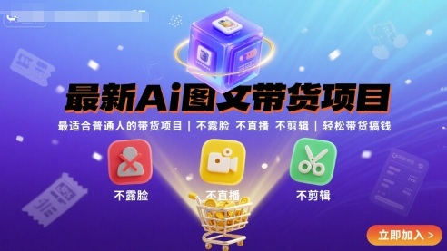 最新Ai图文带货项目，最适合普通人的带货项目，不露脸 不直播 不剪辑就可以轻松带货搞钱 - 来及网络