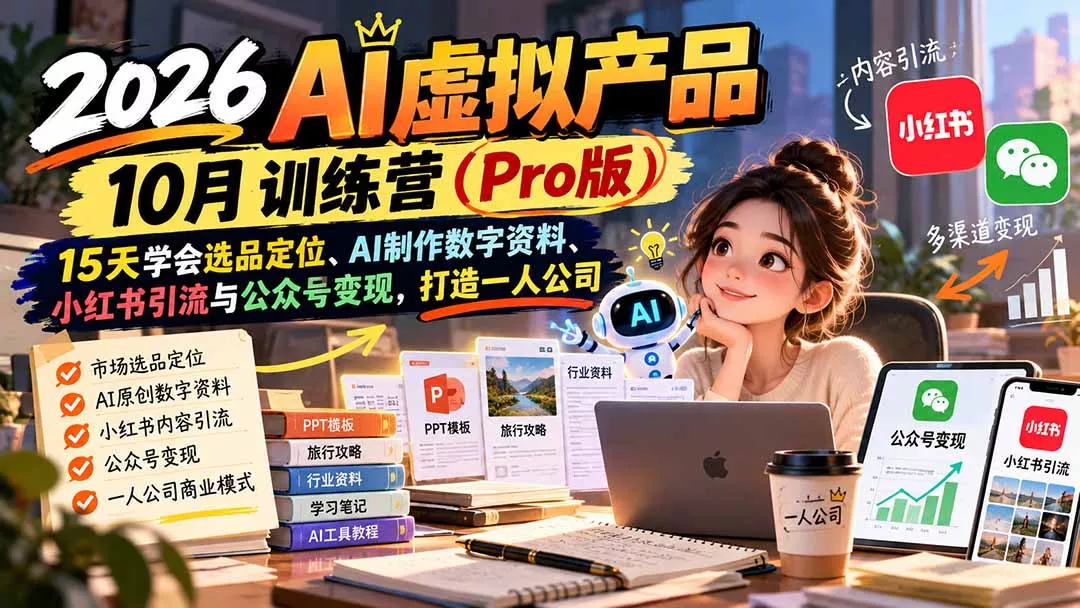 2026AI虚拟产品10月训练营(Pro版 - 来及网络