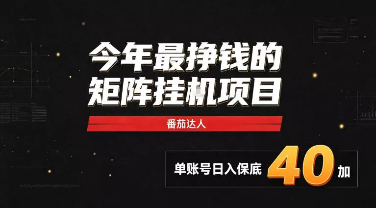 2026热门副业｜番茄达人矩阵全自动挂G项目，单账号保底日入40+，无需人工盯守【揭秘】 - 来及网络