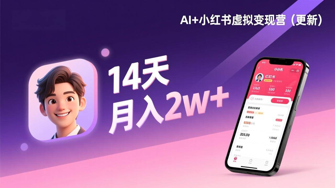 （17275期）AI+小红书虚拟变现营（更新），14天掌握选品、笔记、成交，打造自动化月入2w+事业 - 来及网络