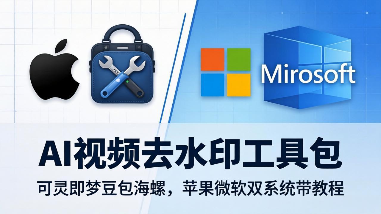 AI视频去水印工具包：可灵即梦豆包海螺，苹果微软双系统带教程 - 来及网络