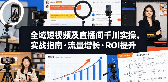 全域短视频及直播间千川实操，实战指南·流量增长·ROI提升(更新) - 来及网络