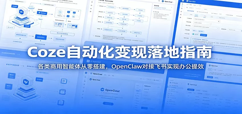 Coze自动化变现落地指南：各类商用智能体从零搭建，OpenClaw对接飞书实现办公提效 - 来及网络