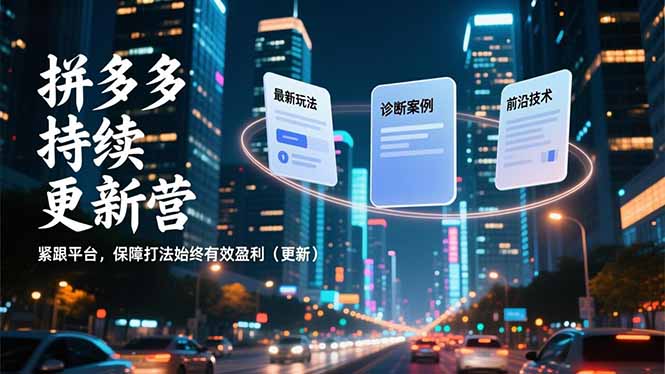 拼多多持续更新营，最新玩法、诊断案例、前沿技术，紧跟平台，保障打法始终有效盈利(更新 - 来及网络