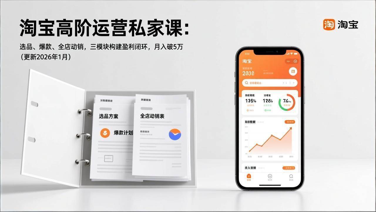 （17280期）淘宝高阶运营私家课：选品、爆款、全店动销，三模块构建盈利闭环，月入破5万（更新26年1月） - 来及网络