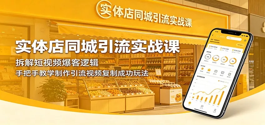 实体店同城引流实战课：拆解短视频爆客逻辑，手把手教学制作引流视频复制成功玩法 - 来及网络
