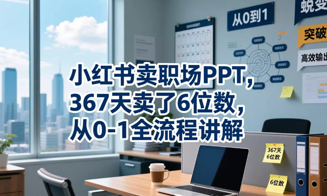 小红书卖职场PPT，367天卖了6位数，从0-1全流程讲解 - 来及网络