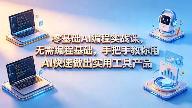 零基础AI编程实战课-更新，无需编程基础，手把手教你用AI快速做出实用工具产品 - 来及网络