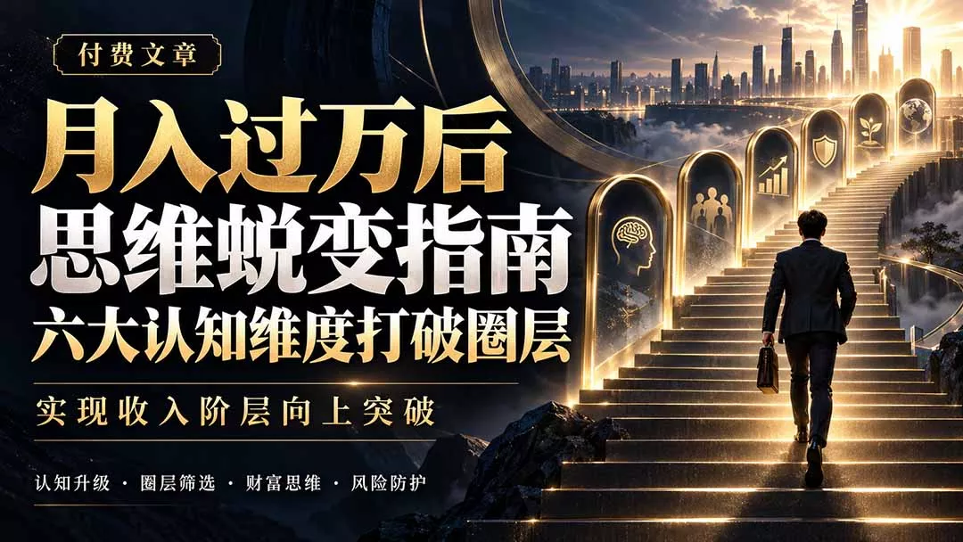 付费文章：月入过万后思维蜕变指南，六大认知维度打破圈层，实现收入阶层向上突破 - 来及网络