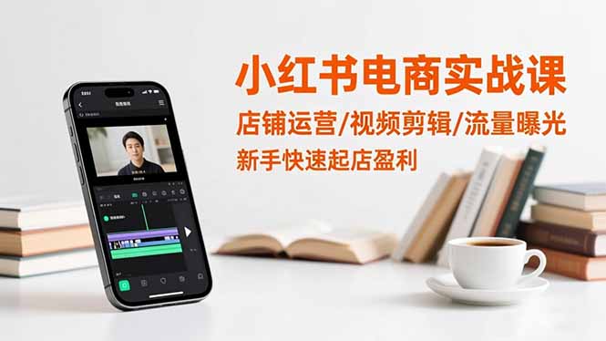 小红书电商实战课：店铺运营/视频剪辑/流量曝光，新手快速起店盈利 - 来及网络