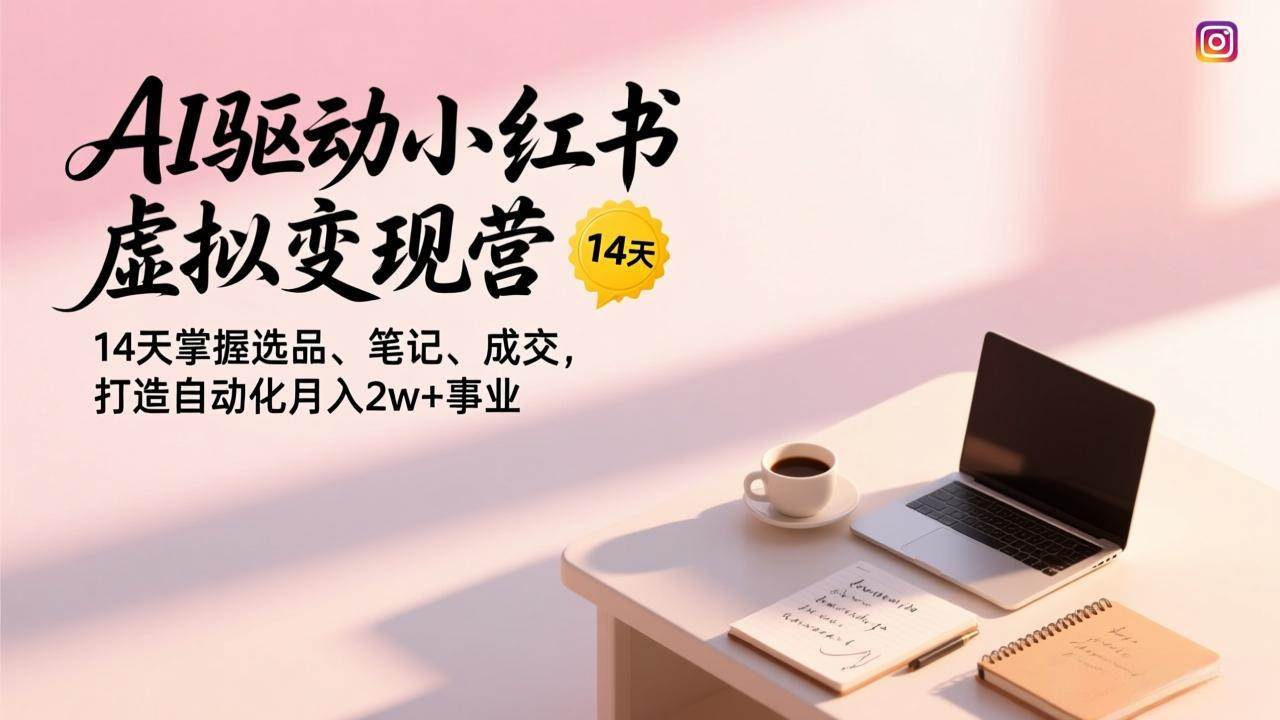 （17204期）AI驱动小红书虚拟变现营，14天掌握选品、笔记、成交，打造自动化月入2w+事业 - 来及网络