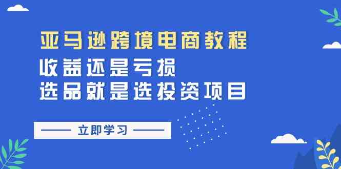 亚马逊跨境电商教程：收益还是亏损！选品就是选投资项目 - 来及网络