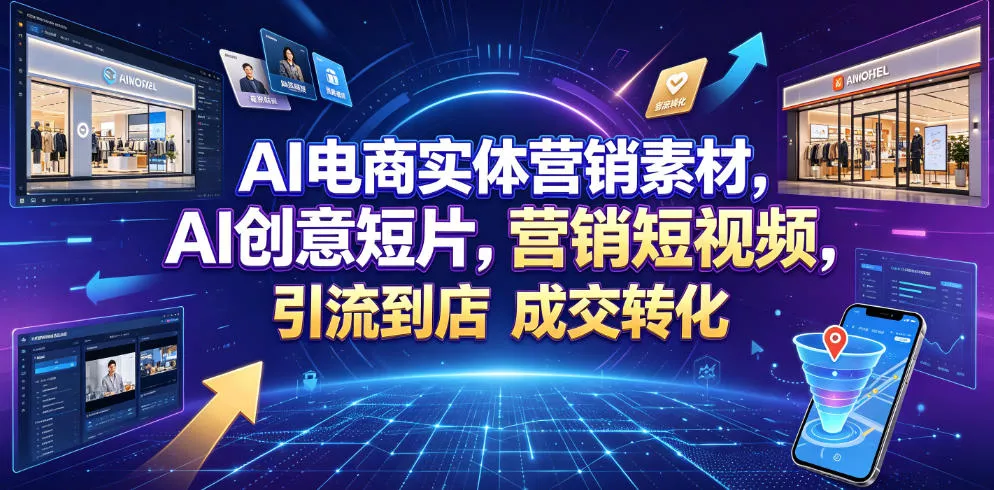 AI电商实体营销素材，AI创意短片，高效打造营销短视频，轻松引流到店，稳定提升门店客流与成交转化 - 来及网络