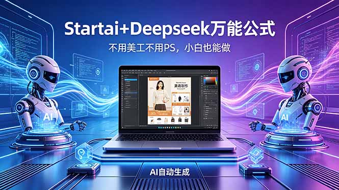 AI自动做电商详情页：Startai+Deepseek万能公式，不用美工不用PS，小白也能做 - 来及网络