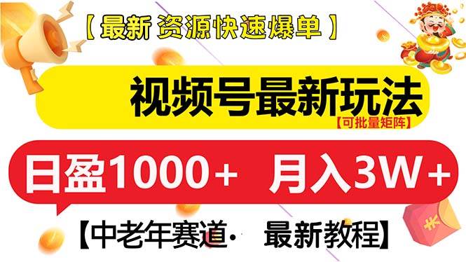 （13530期）视频号最新玩法 中老年赛道 月入3W+ - 来及网络