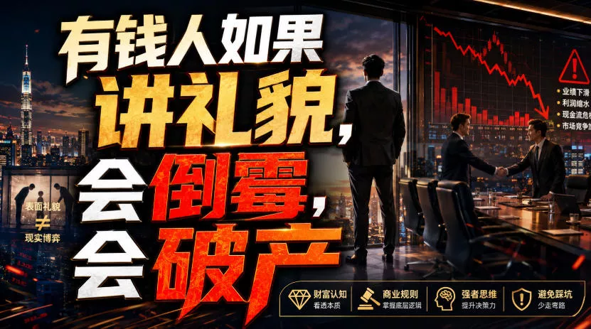付费文章：有钱人如果讲礼貌，会倒霉，会破产 - 来及网络