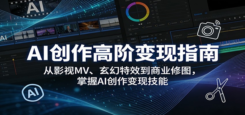 AI创作高阶变现指南：从影视MV、玄幻特效到商业修图，掌握AI创作变现技能 - 来及网络