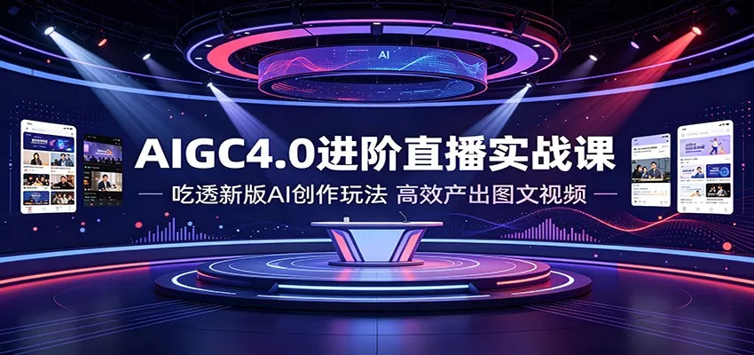 AIGC4.0进阶直播实战课：吃透新版AI创作玩法，高效产出图文视频 - 来及网络