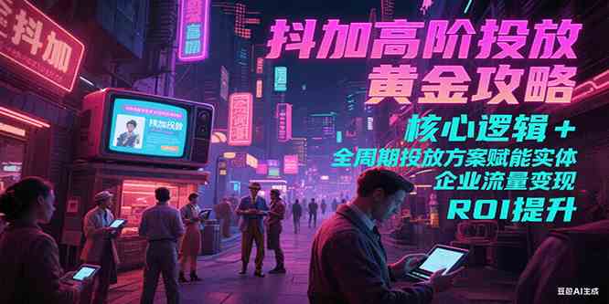 抖加高阶投放黄金攻略：核心逻辑全周期投放方案赋能实体企业流量变现 ROI 提升 - 来及网络