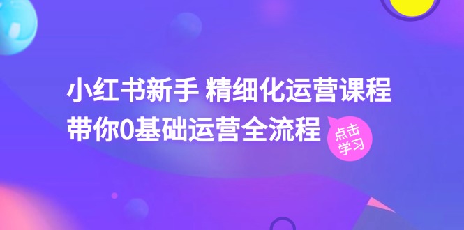 （11417期）小红书新手 精细化运营课程，带你0基础运营全流程（41节视频课） - 来及网络