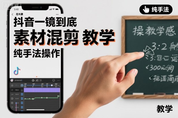 抖音一镜到底素材混剪教学，纯手法操作 - 来及网络
